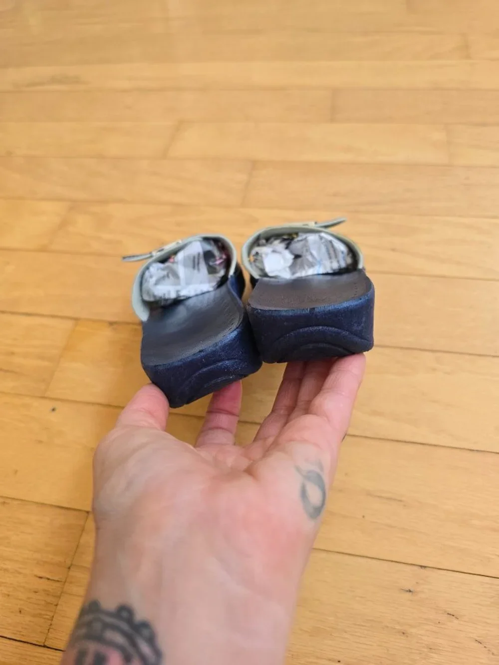 vintage 80's | Euro chic blue retro made in Italy slide sandals | WMS 6
